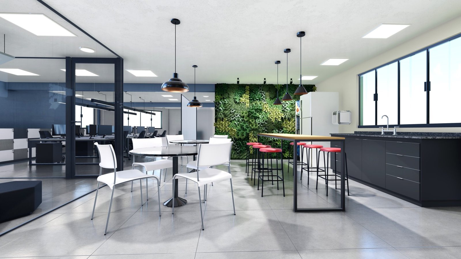 Projeto corporativo desenvolvido pela Arquiteta Nô, especialista em arquitetura comercial e corporativa.